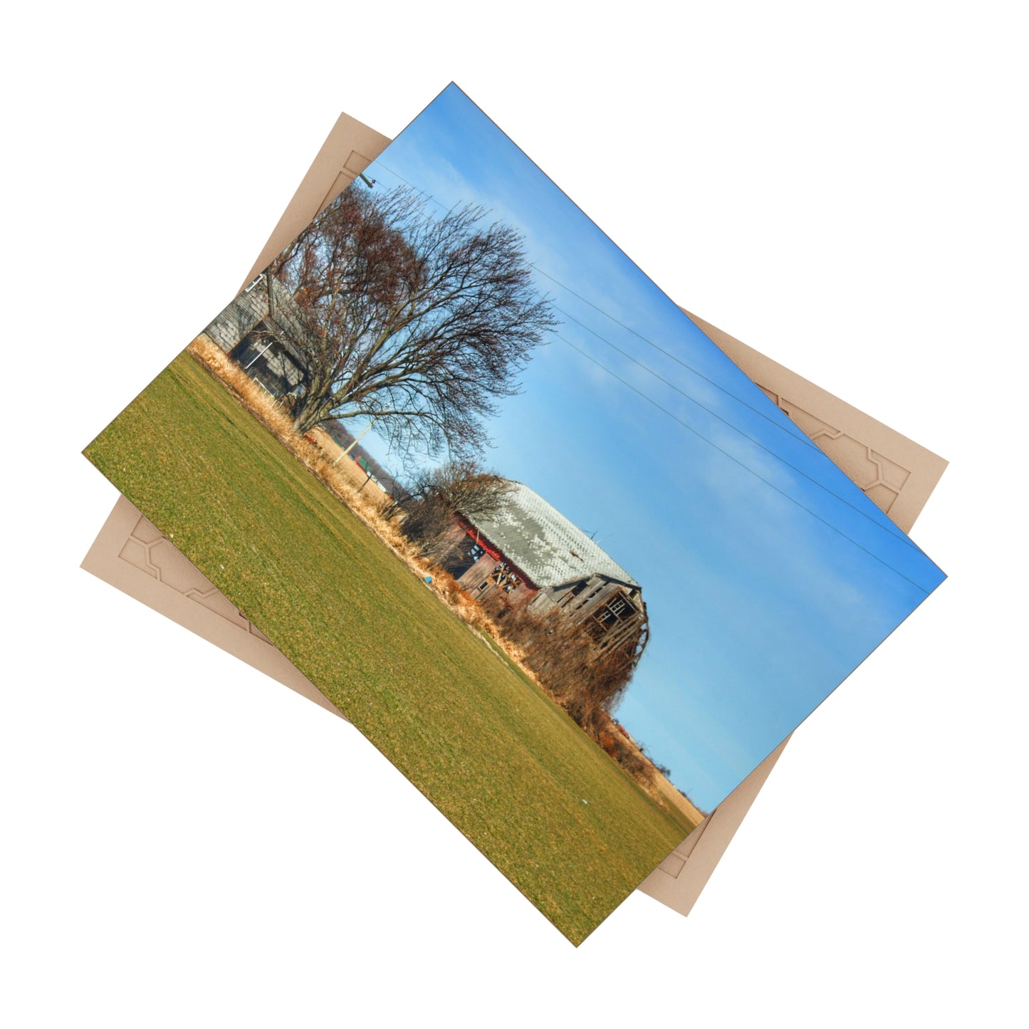 U R There Photography Bay City - Forestville Forgotten Grey Rustic Farmhouse Decorative Ceramic Tile