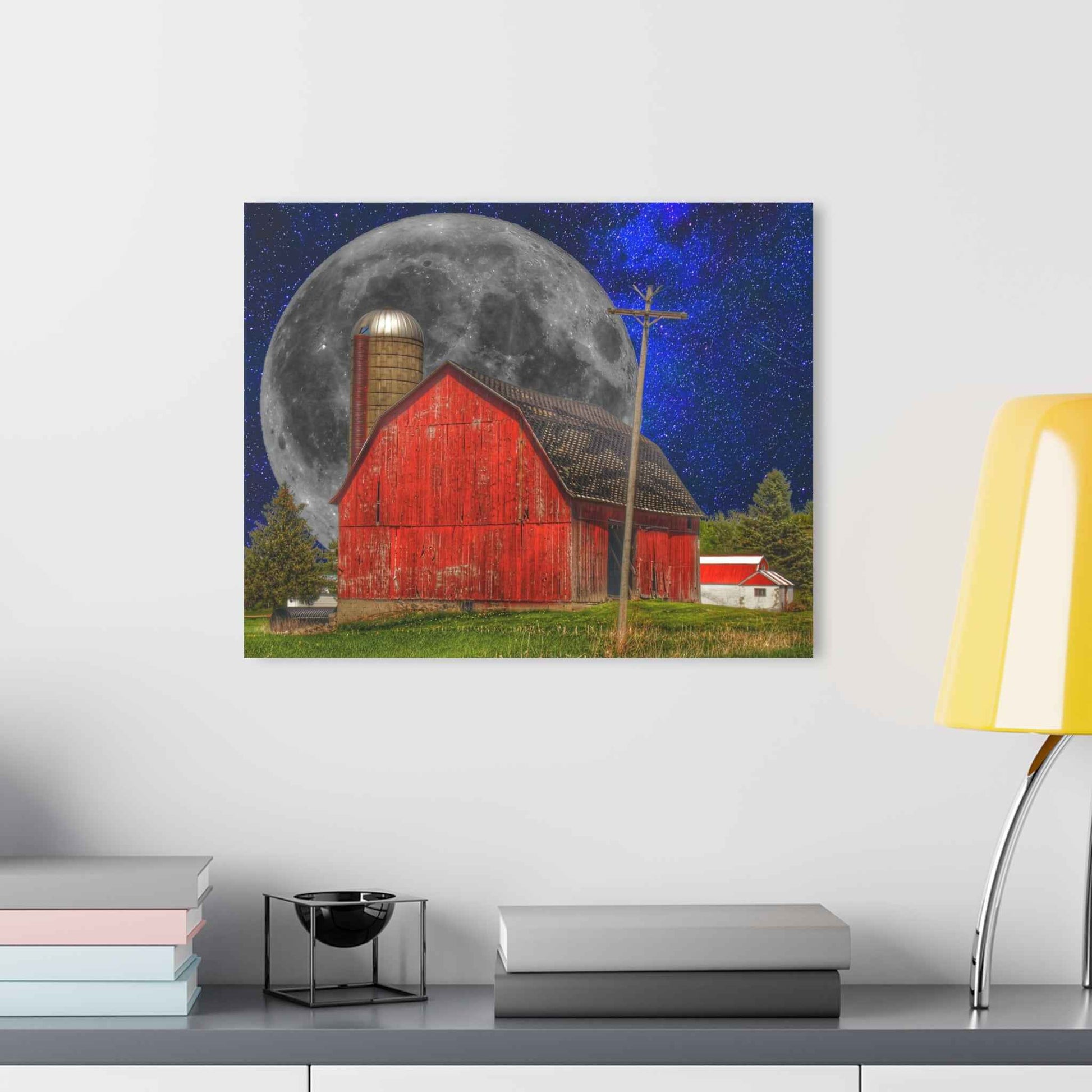 U R There Photography Moon over Hollenbeck Rustic Farmhouse Acrylic Wall Print