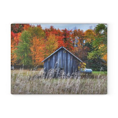 U R There Photography Beyond Church Road Little Grey Rustic Farmhouse Tempered-Glass Cutting Board