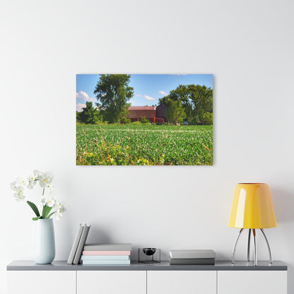 U R There Photography Canada Road Hidden Red Rustic Farmhouse Acrylic Wall Print