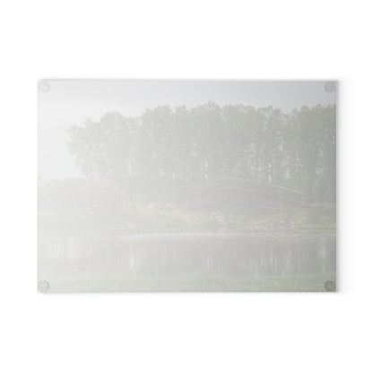 U R There Photography Bridge of Summer Road I Rustic Farmhouse Tempered-Glass Cutting Board
