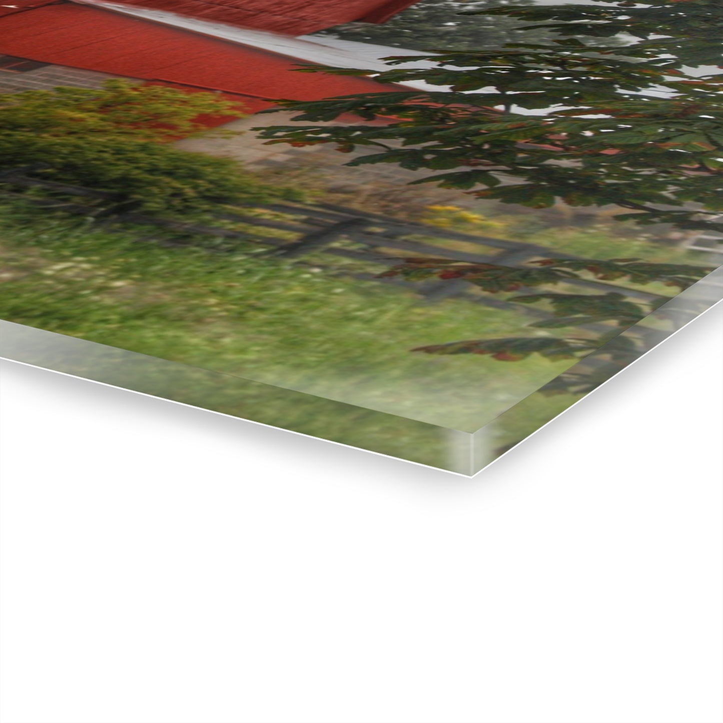 U R There Photography Five Lakes Road Red I Rustic Farmhouse Acrylic Wall Print