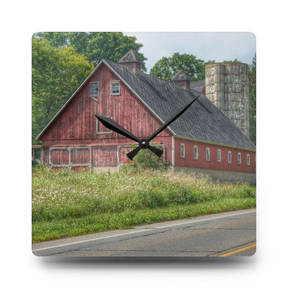 Rustic Farmhouse Wall Clock featuring Metamora Red I