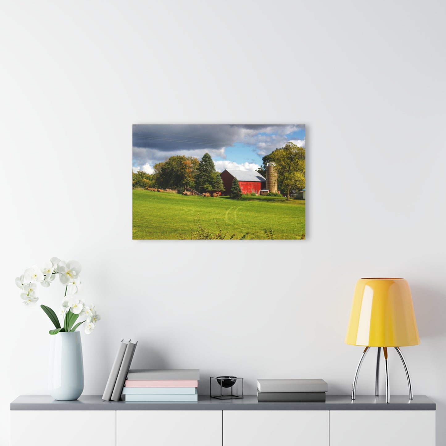 U R There Photography Columbiaville Road Red II Rustic Farmhouse Acrylic Wall Print