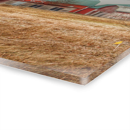 U R There Photography Mound Road Reds and Silo Rustic Farmhouse Acrylic Wall Print