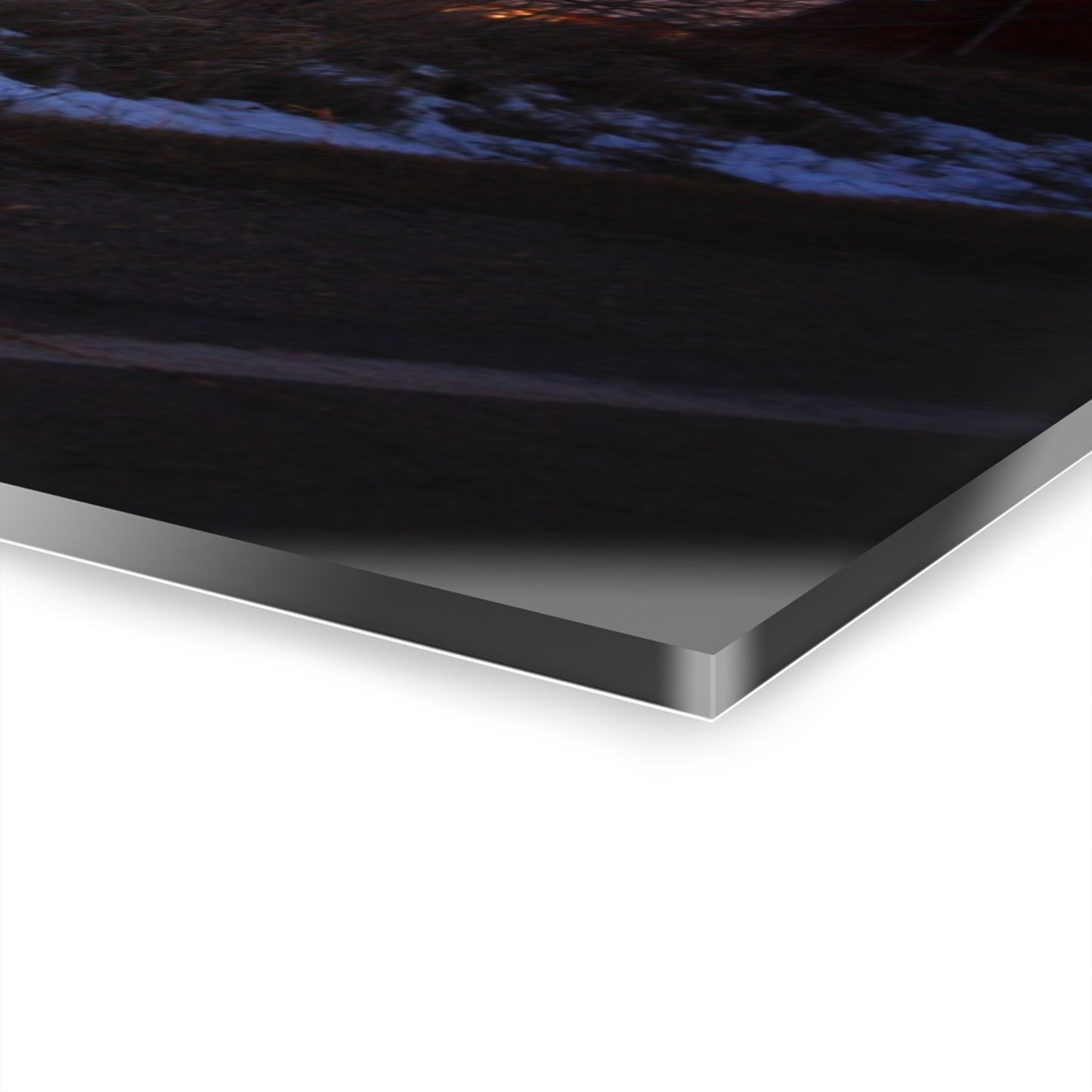 U R There Photography Mount Morris Road Reds and Silo in Winter Rustic Farmhouse Acrylic Wall Print