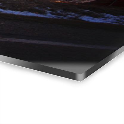 U R There Photography Mount Morris Road Reds and Silo in Winter Rustic Farmhouse Acrylic Wall Print