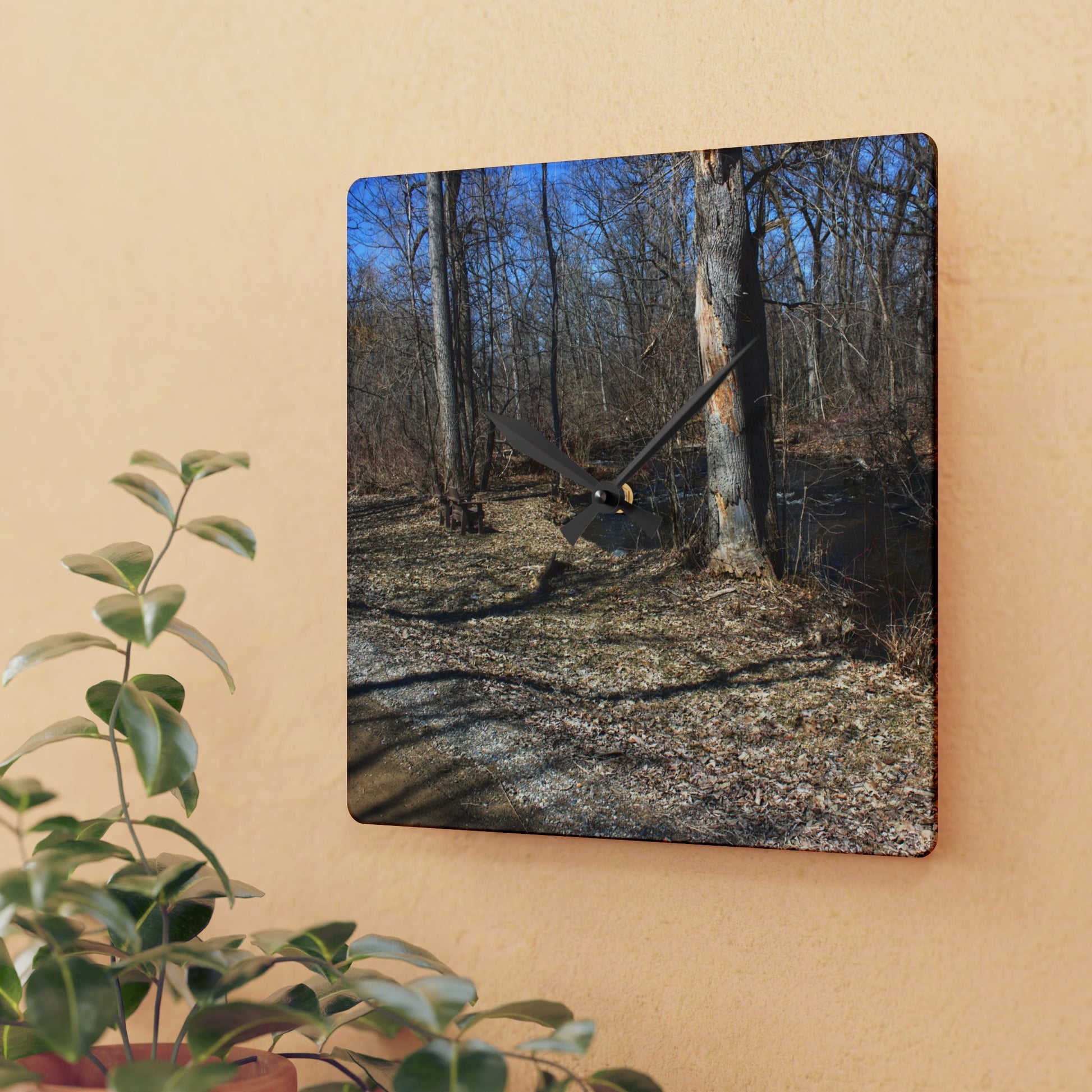 Rustic Farmhouse Wall Clock featuring Creekside Seating