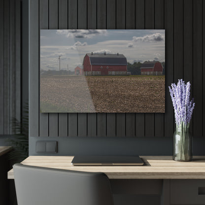 U R There Photography Wheeling Road Red Rustic Farmhouse Acrylic Wall Print