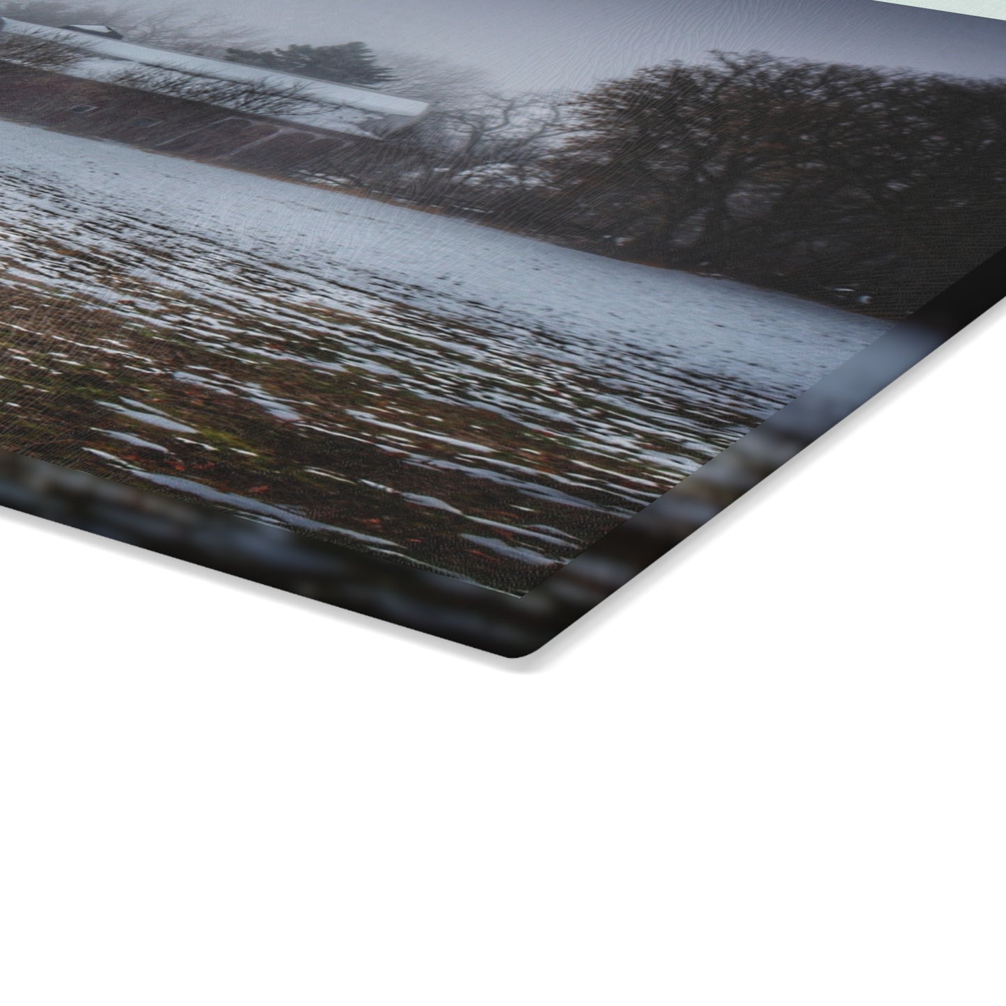 U R There Photography Holmes Road Red III Rustic Farmhouse Tempered-Glass Cutting Board