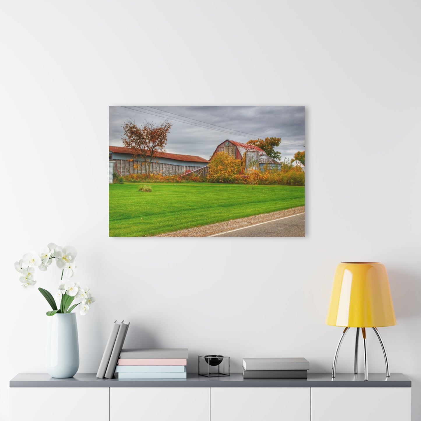 U R There Photography Galbraith Road Red Rustic Farmhouse Acrylic Wall Print
