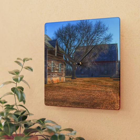 U R There Photography South Elkton Road Forgotten Greys Rustic Farmhouse Acrylic Analog Wall Clock