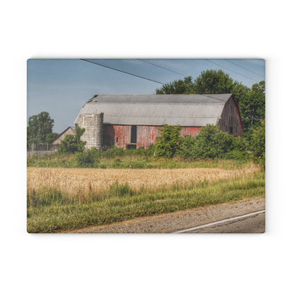 Barn Boutique Rustic Tempered-Glass Cutting Board| Dodge Road Old Red I