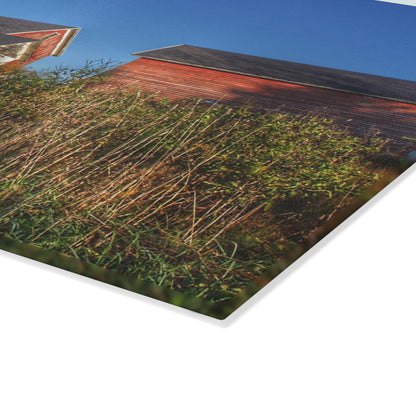 U R There Photography Clarkston Road Red II Rustic Farmhouse Tempered-Glass Cutting Board