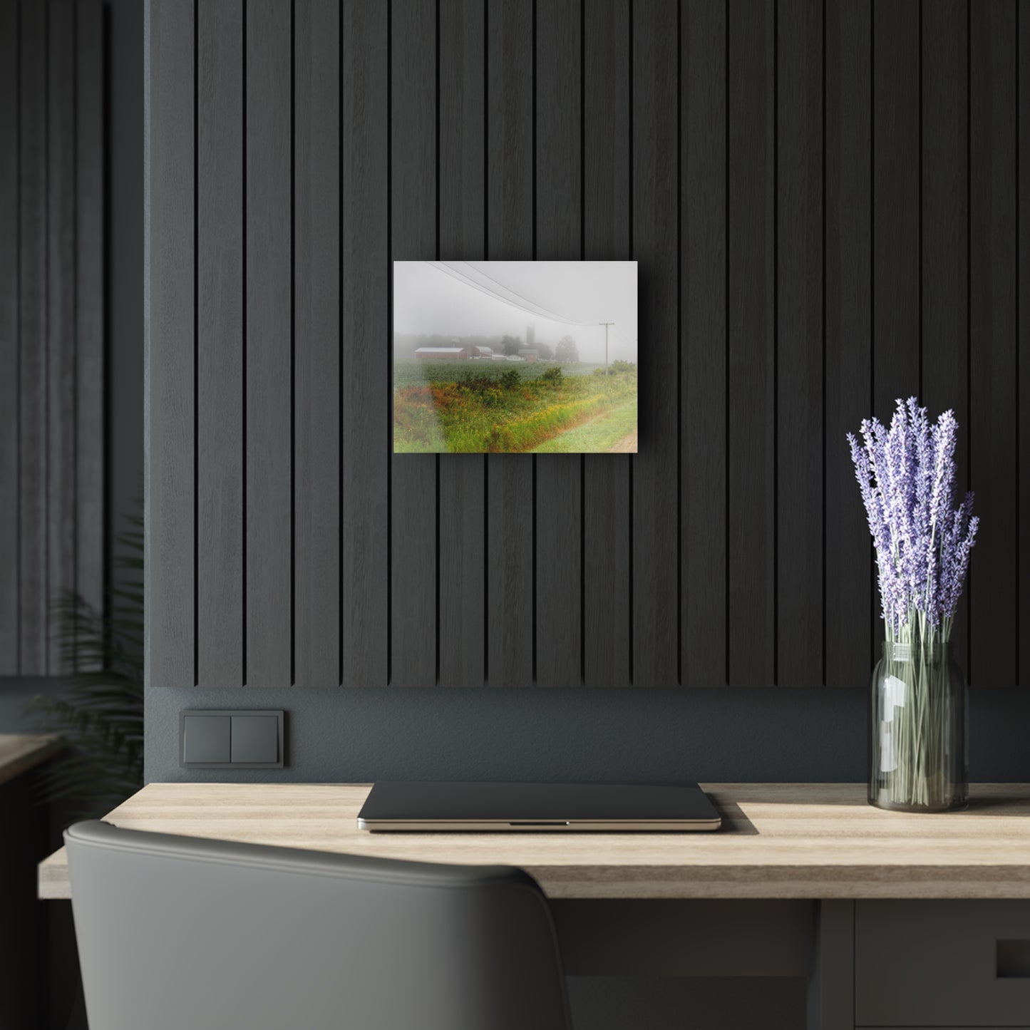 U R There Photography Beyond the Fog Rustic Farmhouse Acrylic Wall Print