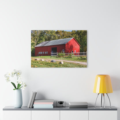 U R There Photography Hough Road Red II Rustic Farmhouse Acrylic Wall Print