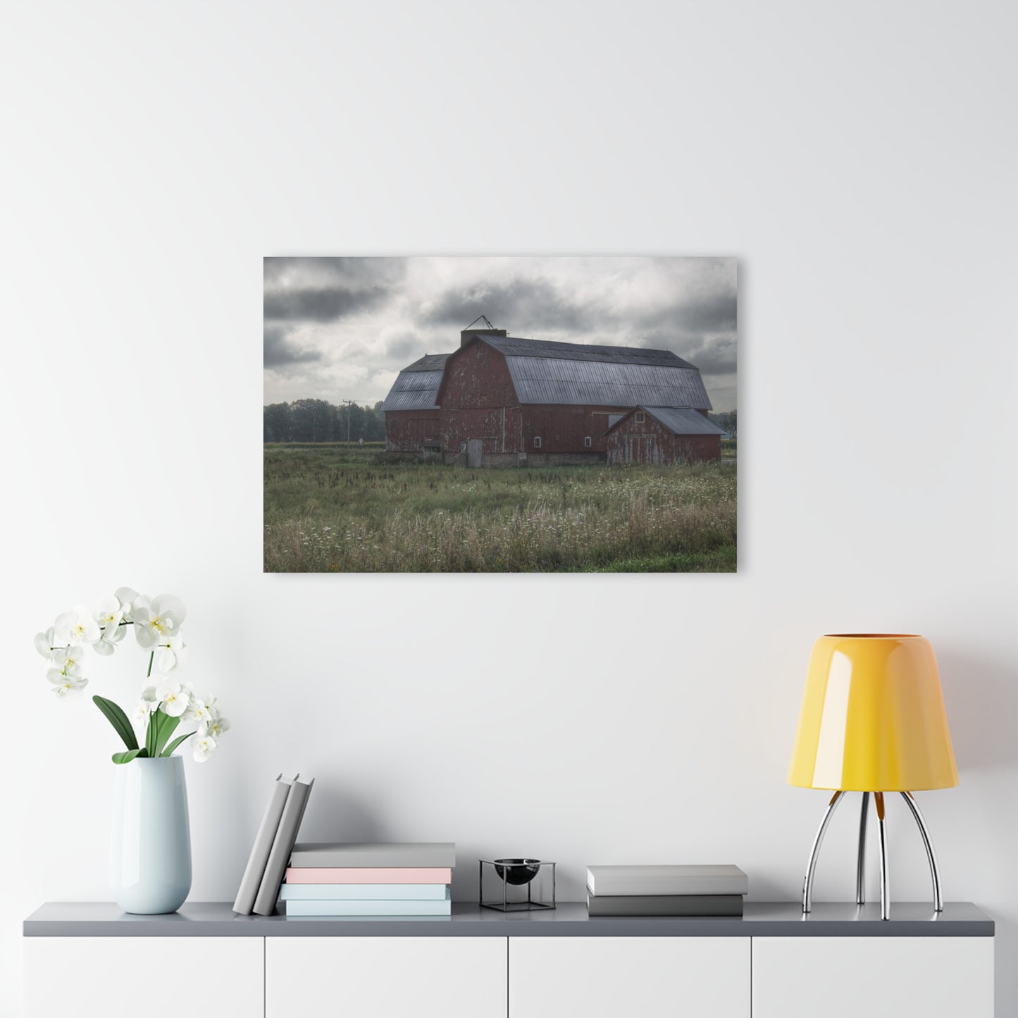 U R There Photography Glover Road Reds Rustic Farmhouse Acrylic Wall Print