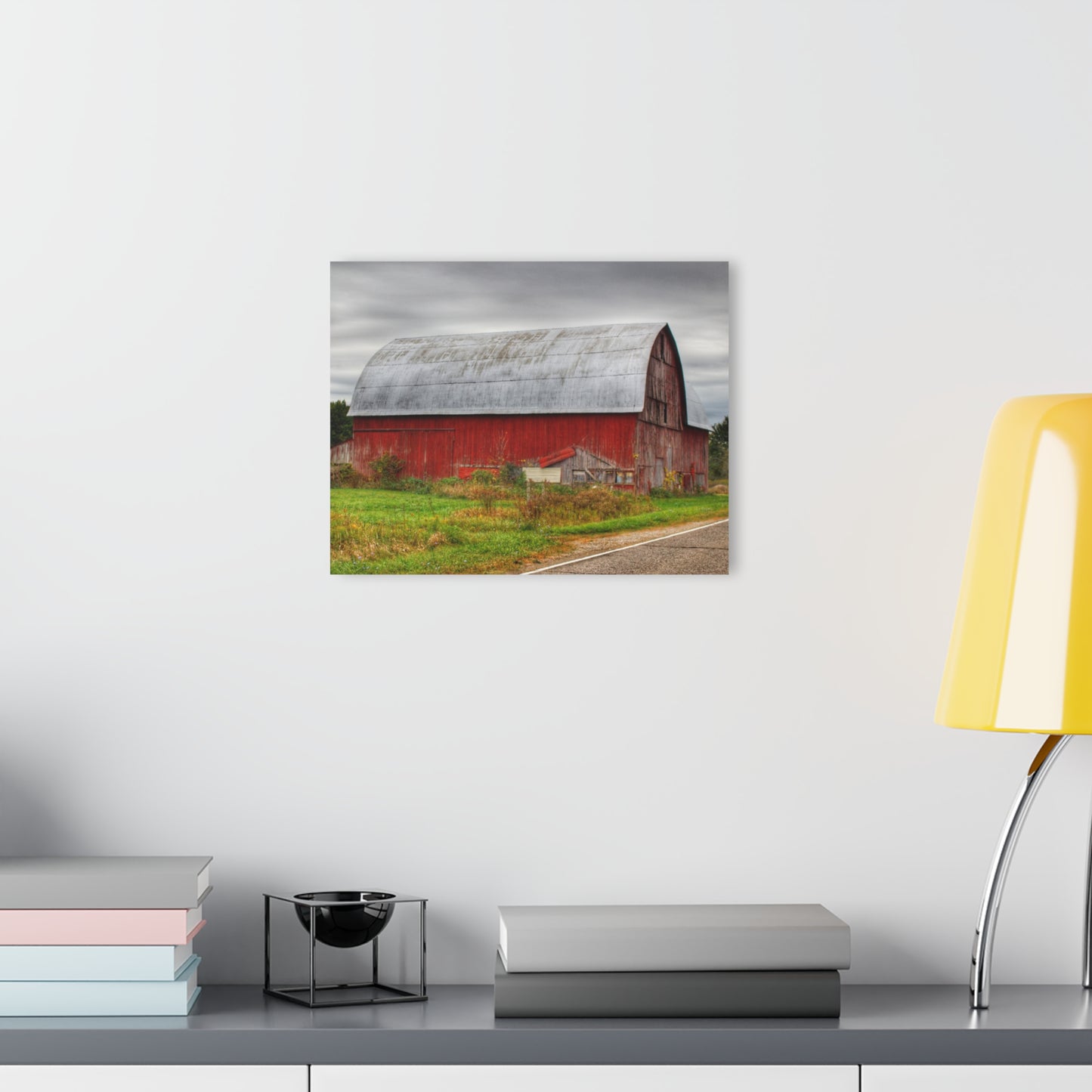 U R There Photography Valentine Road Red Saltbox Rustic Farmhouse Acrylic Wall Print