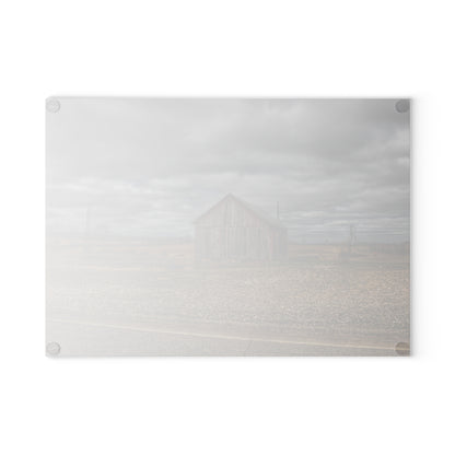 U R There Photography Barnes Road Little Red II Rustic Farmhouse Tempered-Glass Cutting Board