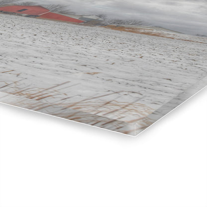 U R There Photography Maple Valley Road Red II Rustic Farmhouse Acrylic Wall Print