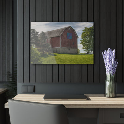 U R There Photography Mertz Road Quilted Red Rustic Farmhouse Acrylic Wall Print