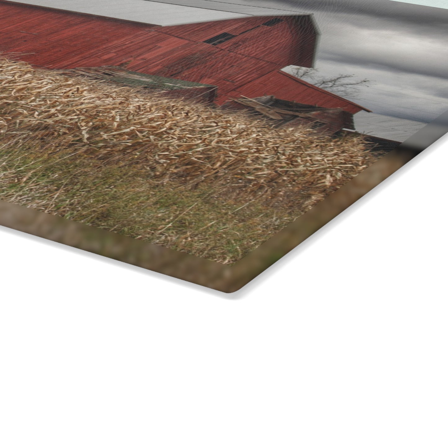 U R There Photography Horton Hilltop Red II Rustic Farmhouse Tempered-Glass Cutting Board