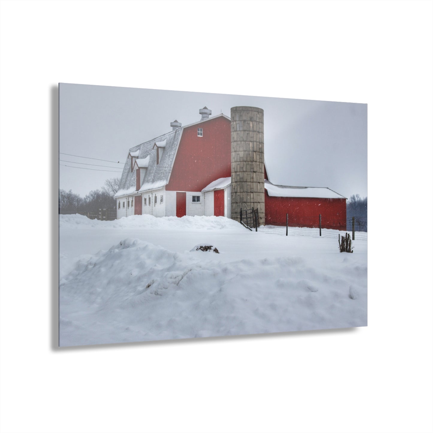 U R There Photography South Elba Block Red Rustic Farmhouse Acrylic Wall Print