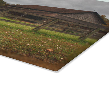 U R There Photography Chalet Grey I Rustic Farmhouse Tempered-Glass Cutting Board