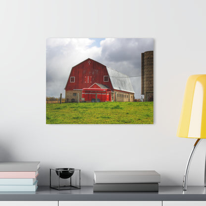 U R There Photography Clothier Road Red and Silo Rustic Farmhouse Acrylic Wall Print