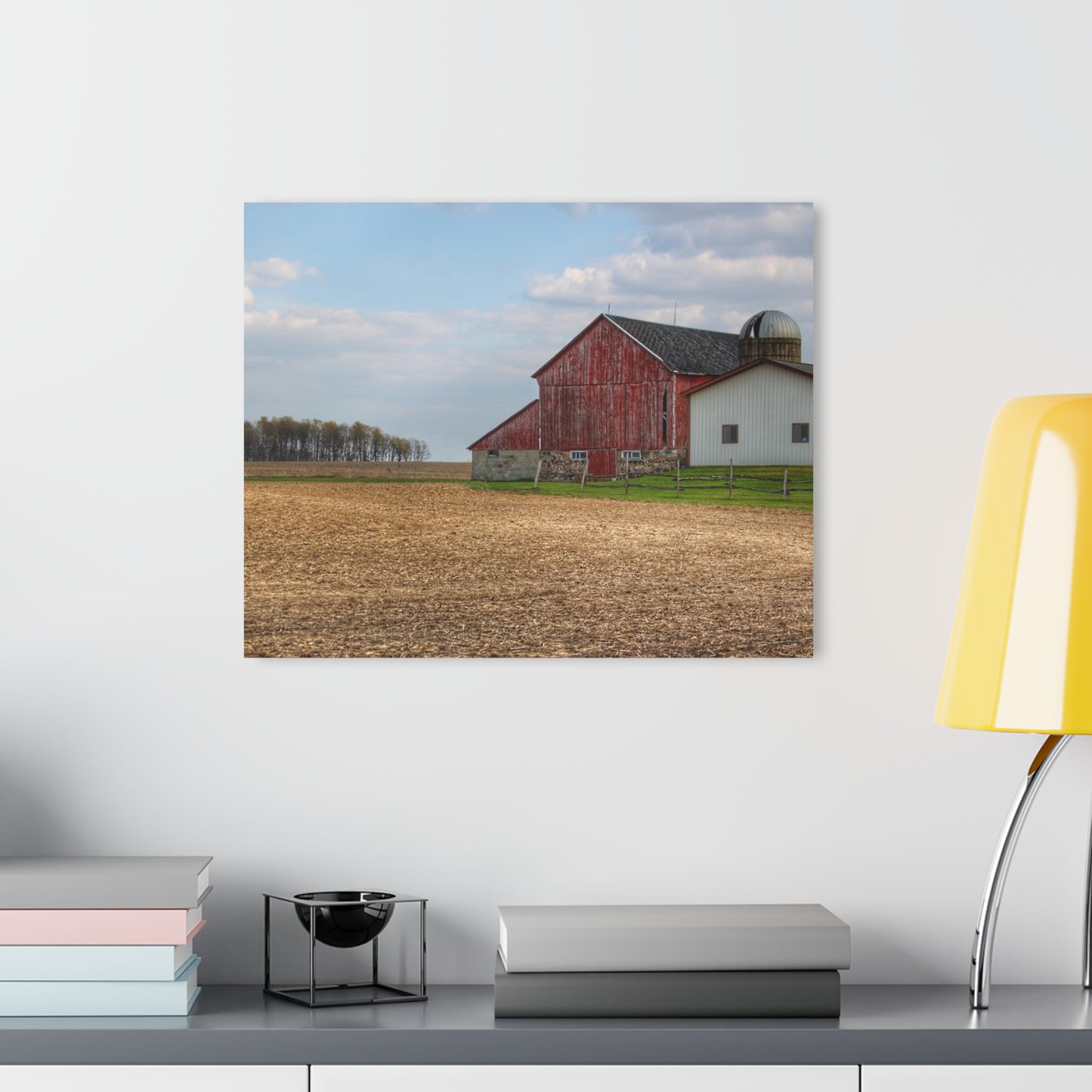 U R There Photography Cedar Creek Road Saltbox Red Rustic Farmhouse Acrylic Wall Print