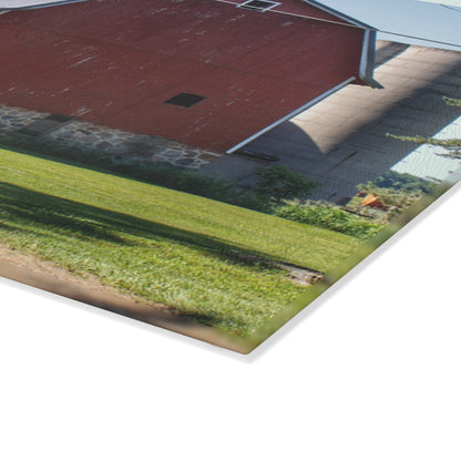U R There Photography Mayville Road Red Rustic Farmhouse Tempered-Glass Cutting Board