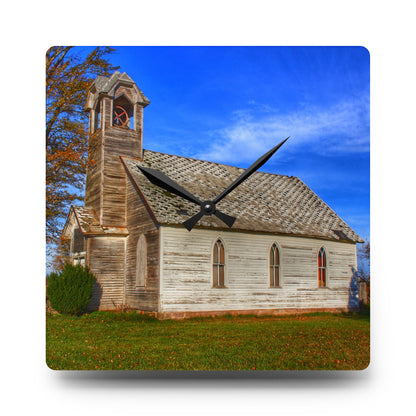 Rustic Farmhouse Wall Clock featuring Schoolhouse of Marlette Road I
