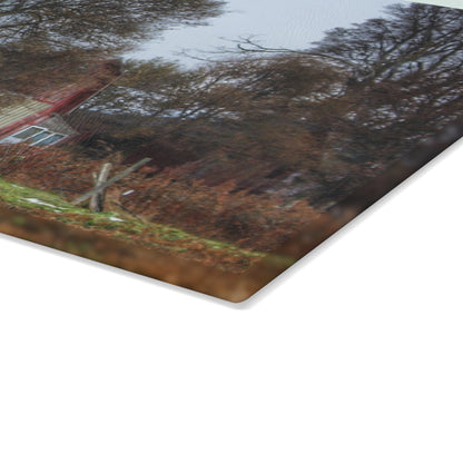 U R There Photography Dryden Road Reds Rustic Farmhouse Tempered-Glass Cutting Board