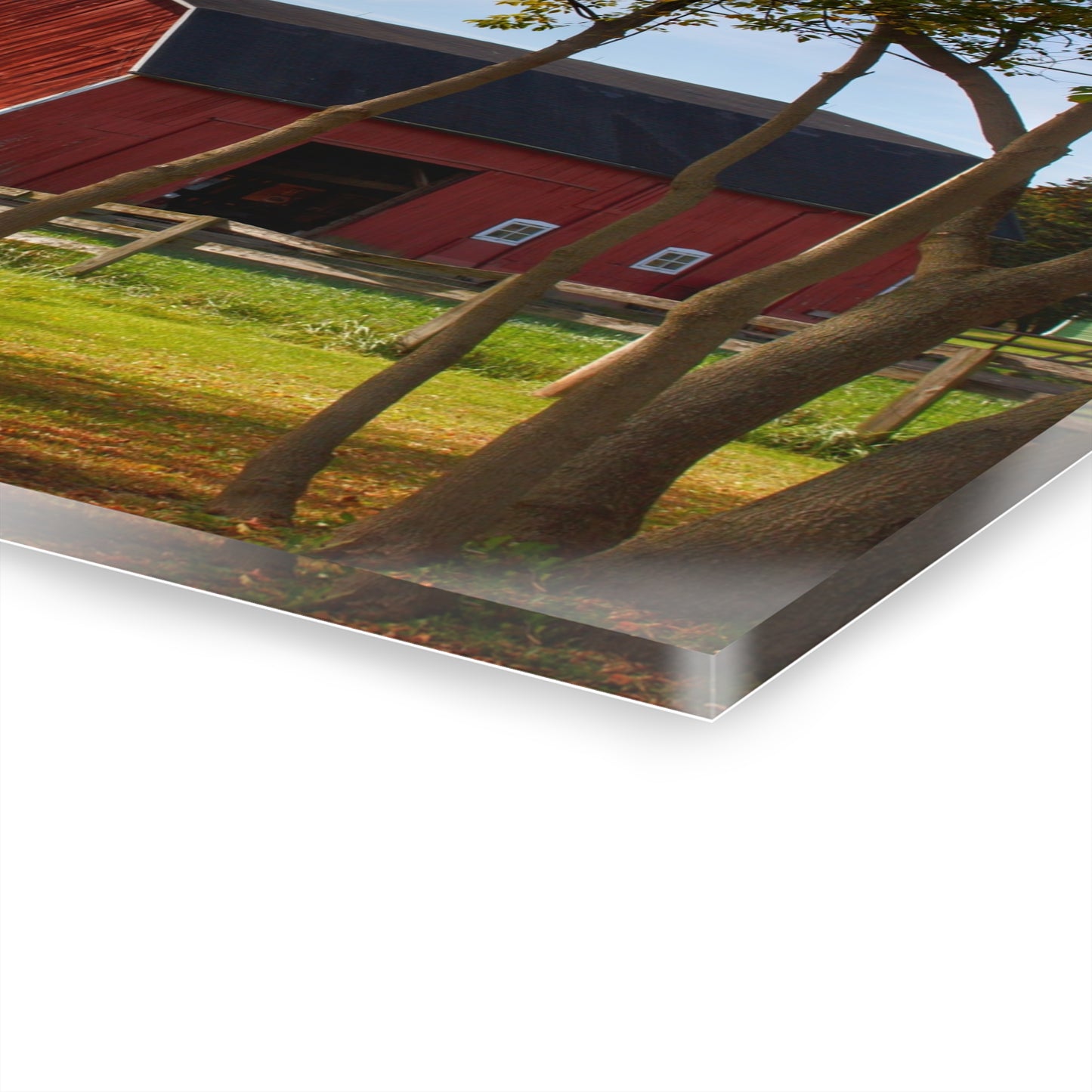 U R There Photography Hough Road Red I Rustic Farmhouse Acrylic Wall Print