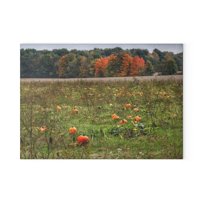 U R There Photography Once Upon a Time in a Pumpkin Patch Rustic Farmhouse Tempered-Glass Cutting Board