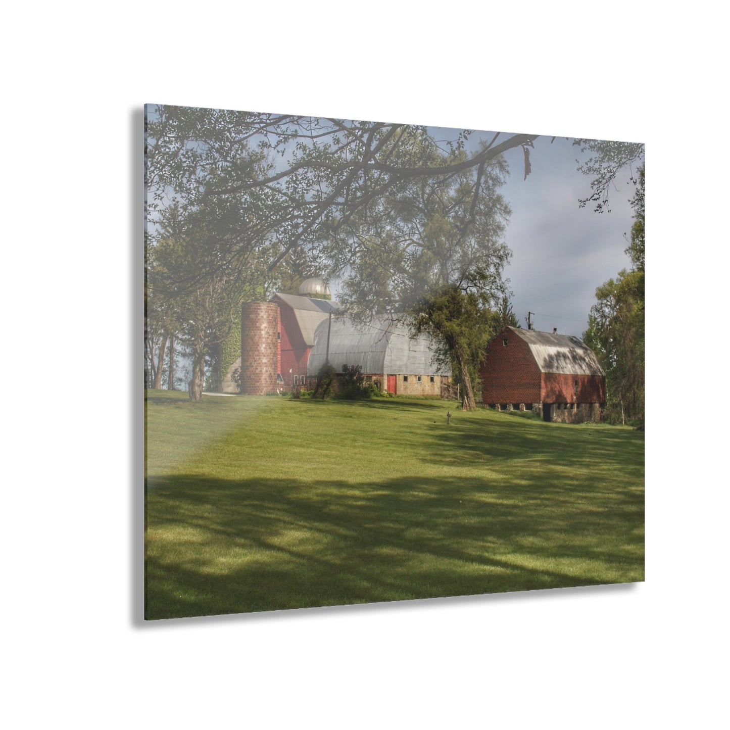 U R There Photography Clark Park Road Reds Rustic Farmhouse Acrylic Wall Print