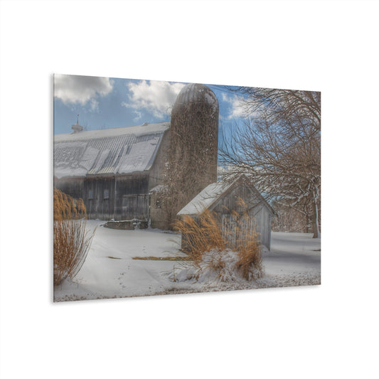 U R There Photography Ludwig Road Greys in Winter Rustic Farmhouse Acrylic Wall Print
