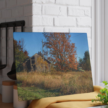 U R There Photography Clothier Road Grey Rustic Farmhouse Tempered-Glass Cutting Board