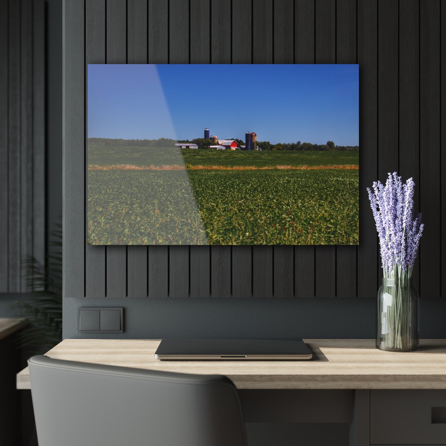 U R There Photography Otter Lake Road Farm Across the Field Rustic Farmhouse Acrylic Wall Print