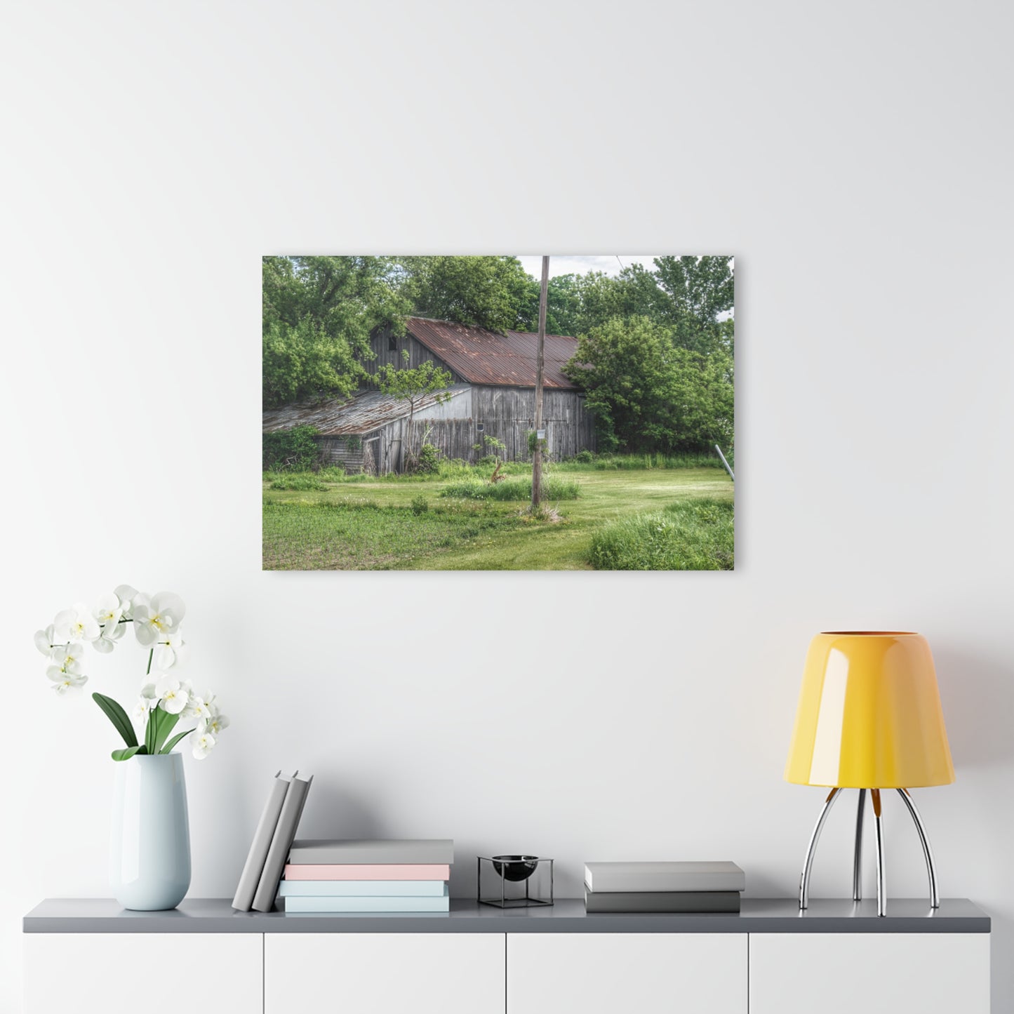 U R There Photography Frankenmuth Grey Saltbox Rustic Farmhouse Acrylic Wall Print