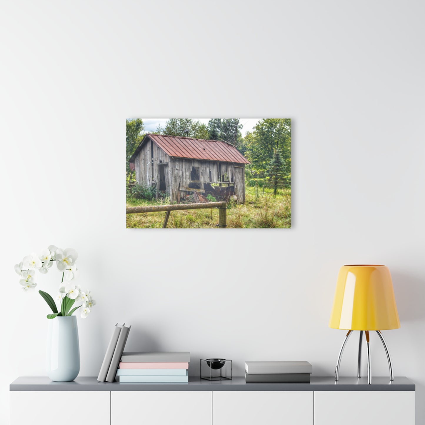 U R There Photography Silverwood Rusted Grey Shack Rustic Farmhouse Acrylic Wall Print