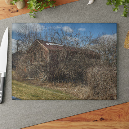 U R There Photography Buried Burnside Greys I Rustic Farmhouse Tempered-Glass Cutting Board