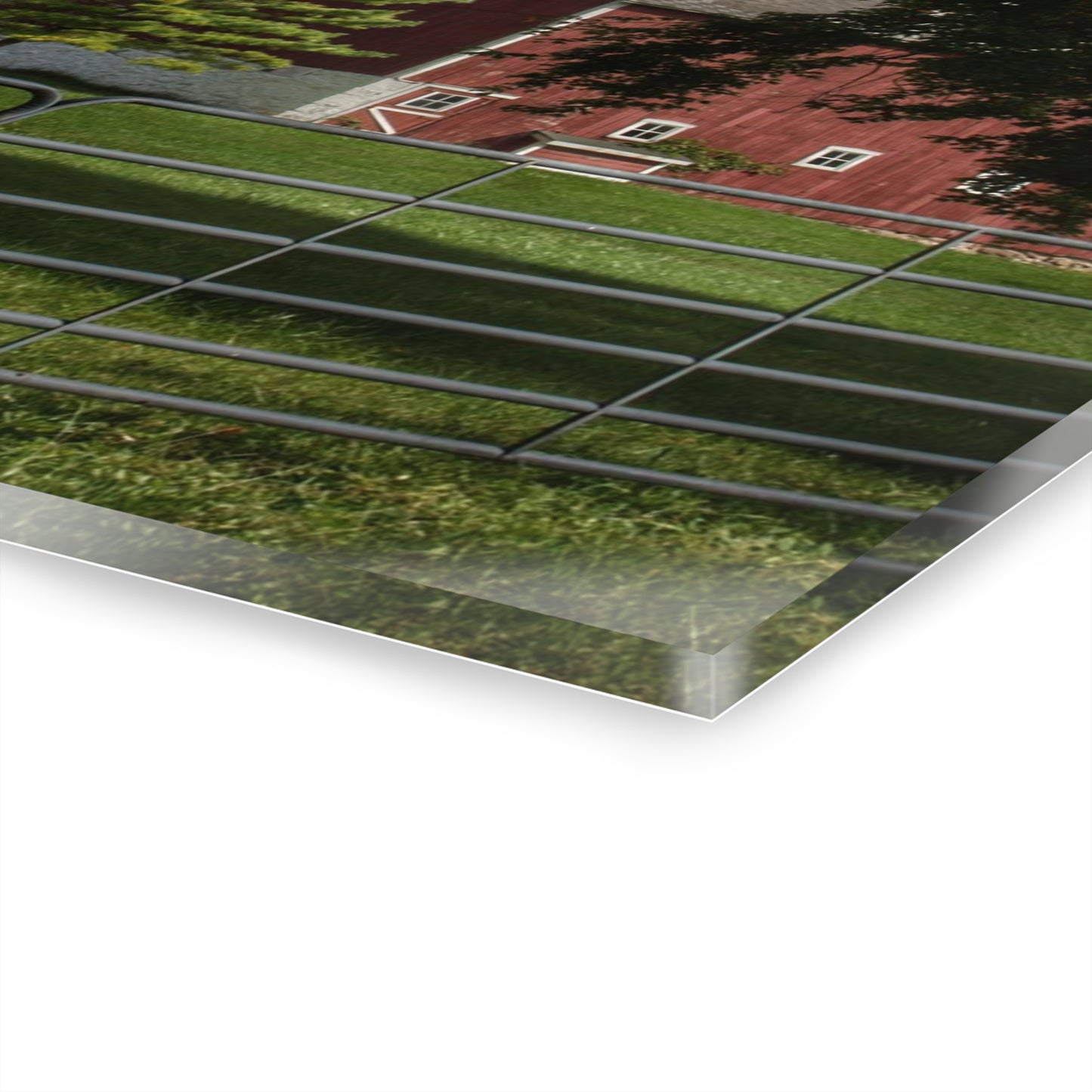 U R There Photography Hough Road Reds and Silo I Rustic Farmhouse Acrylic Wall Print