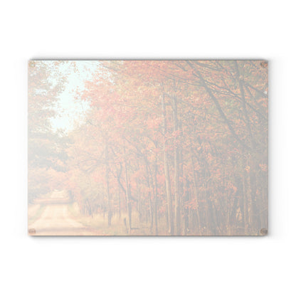 U R There Photography Fall on Murphy Lake II Rustic Farmhouse Tempered-Glass Cutting Board