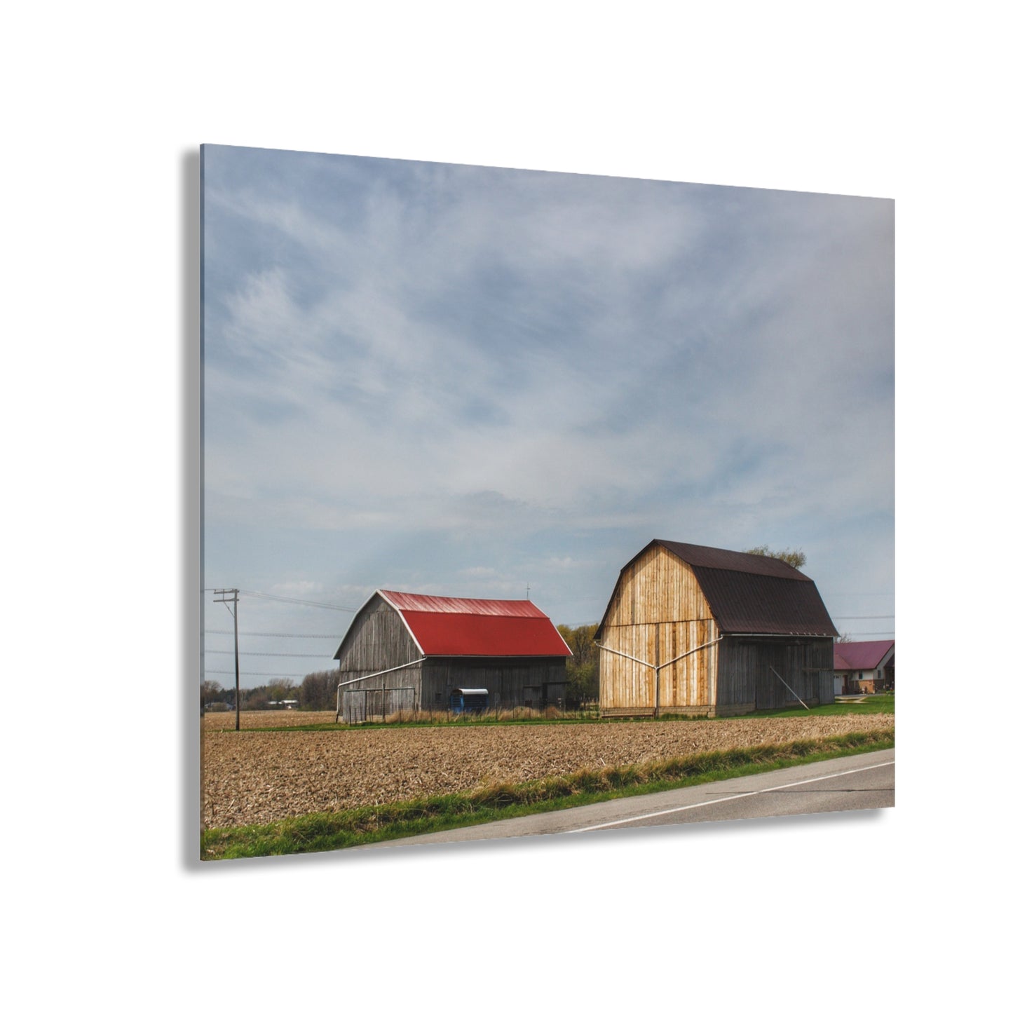 U R There Photography Unionville Center Street Greys Rustic Farmhouse Acrylic Wall Print