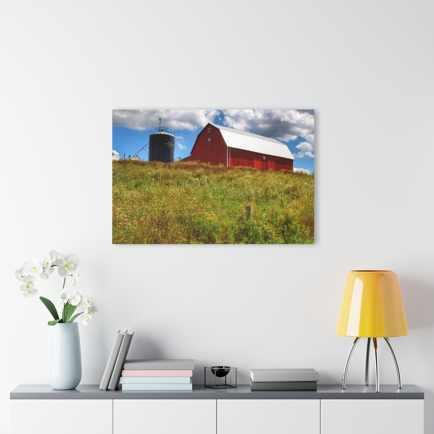 U R There Photography South Henderson Road Hilltop Red I Rustic Farmhouse Acrylic Wall Print