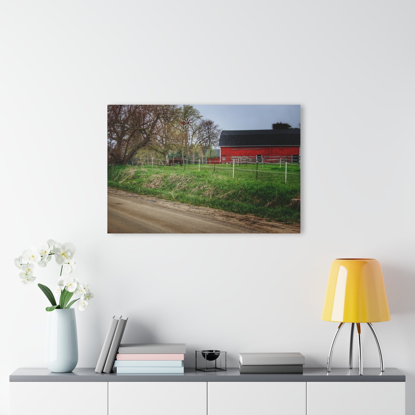 U R There Photography West Lake Road Farm and Filly I Rustic Farmhouse Acrylic Wall Print
