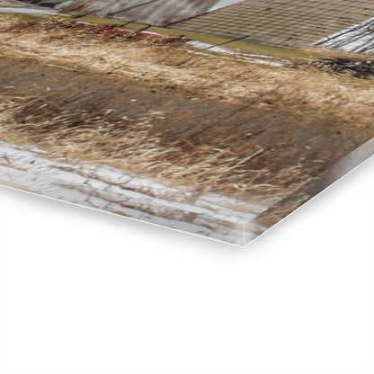 U R There Photography Norway Lake Road Grey Rustic Farmhouse Acrylic Wall Print