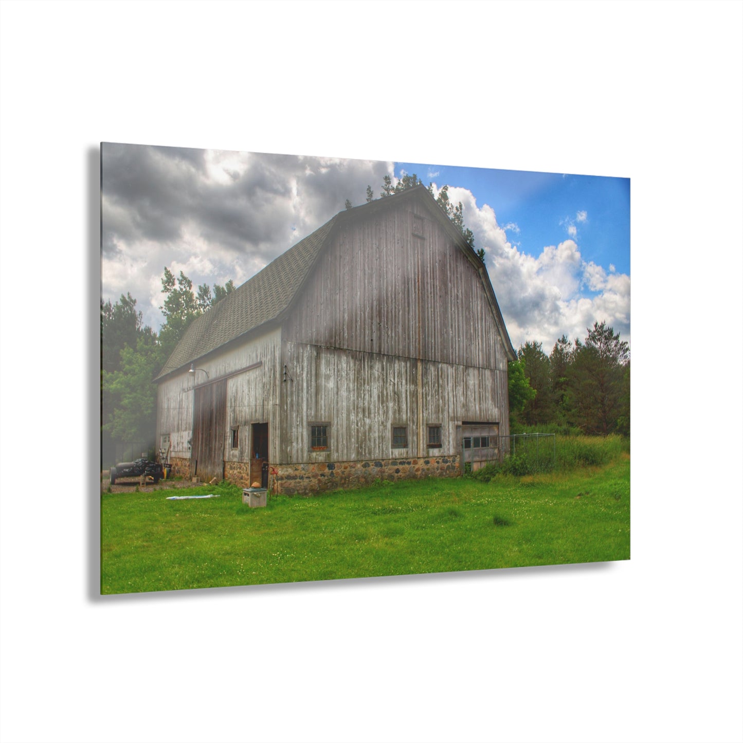 U R There Photography Fieldstone Grey Rustic Farmhouse Acrylic Wall Print