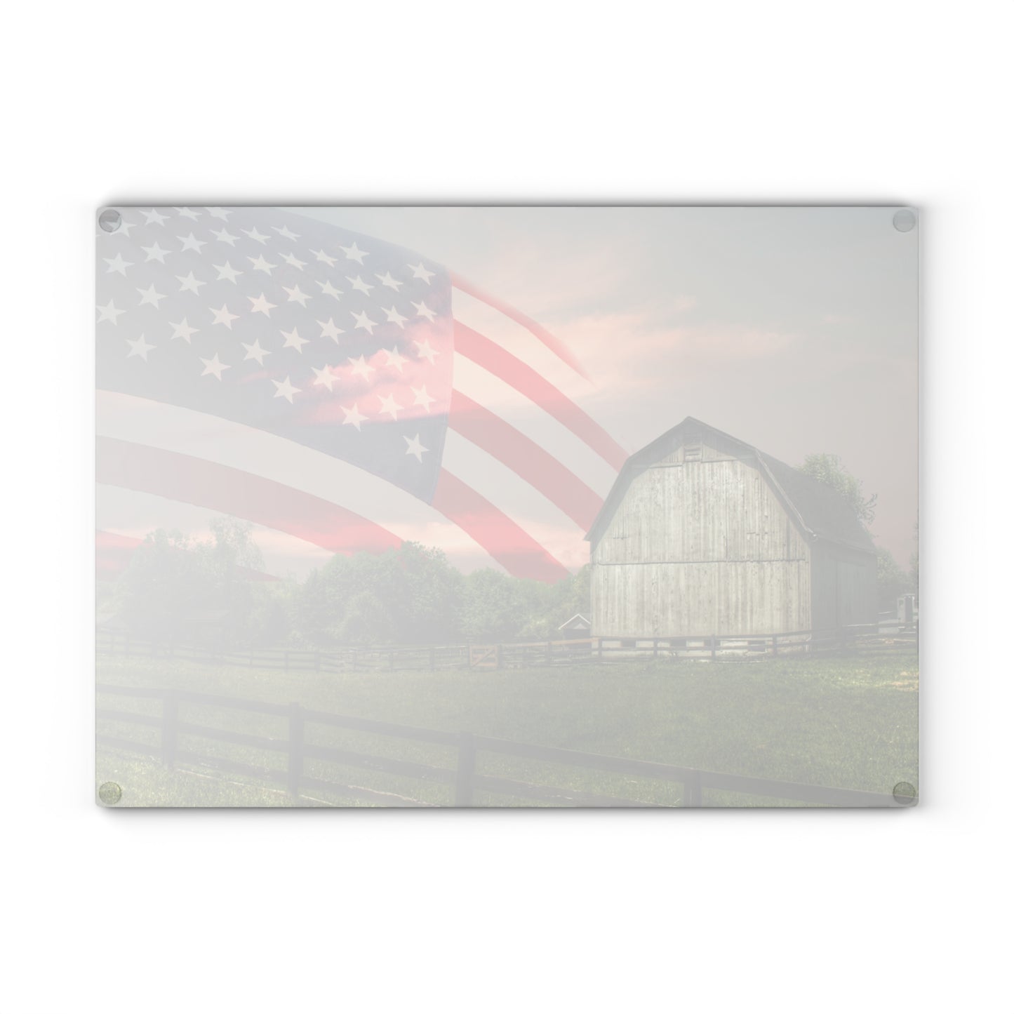 U R There Photography An American Farm II Rustic Farmhouse Tempered-Glass Cutting Board